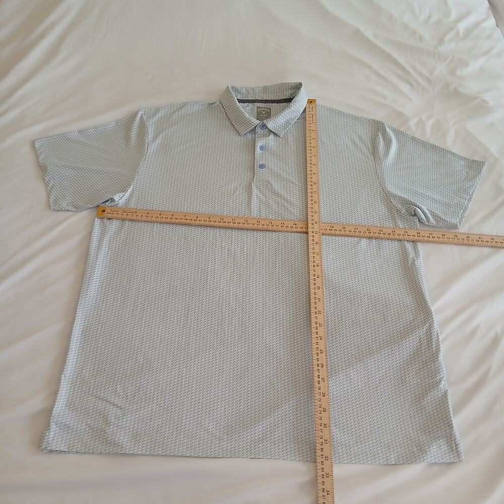 Callaway Polo Shirt Men's XXL White Geometric Performance Golf Opti-dri Stretch - Picture 9 of 12